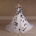 Spaghetti Strap White Black Beaded Cheap Plus Size Wedding Dress 2017